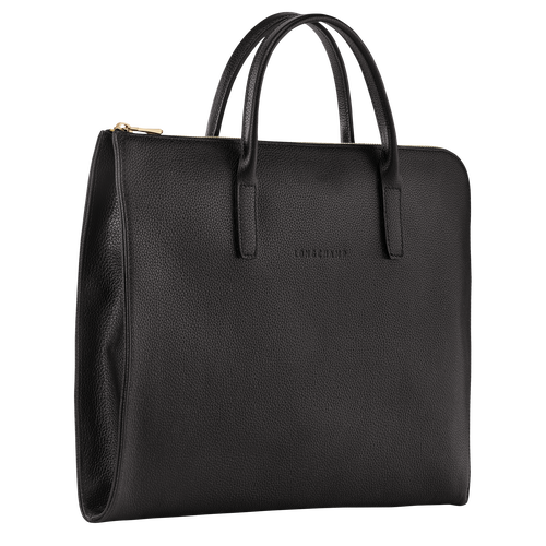 Longchamp Le Foulonné S Leather Women's Briefcase Black | 653-MHRNTI