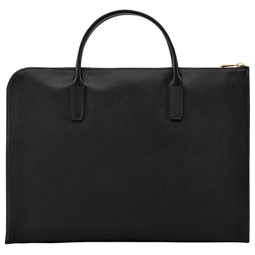 Longchamp Le Foulonné S Leather Women's Briefcase Black | 653-MHRNTI