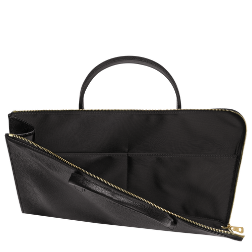 Longchamp Le Foulonné S Leather Women's Briefcase Black | 653-MHRNTI