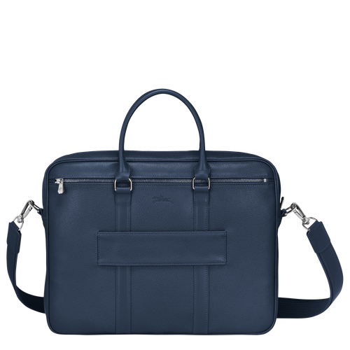 Longchamp Le Foulonné S Leather Women's Briefcase Blue | 854-FGJWZC