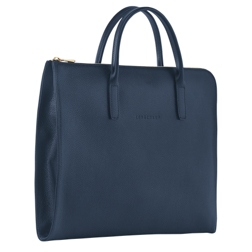 Longchamp Le Foulonné S Leather Women's Briefcase Blue | 934-SKVBFA