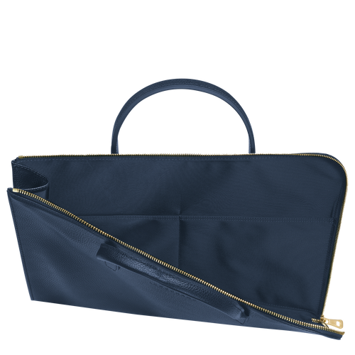 Longchamp Le Foulonné S Leather Women's Briefcase Blue | 934-SKVBFA