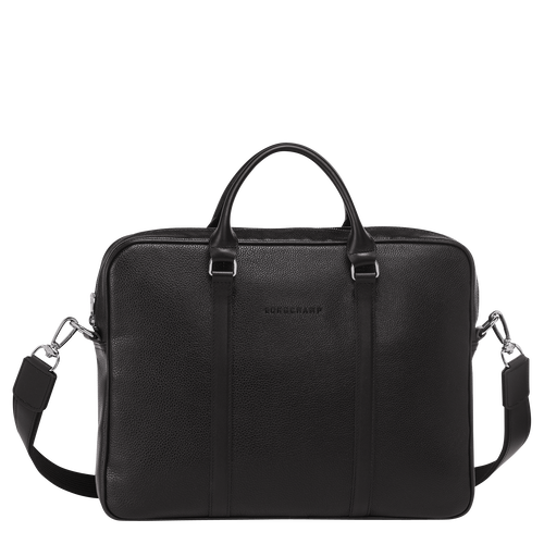 Longchamp Le Foulonné XS Leather Men\'s Briefcase Black | 837-MAXKOZ