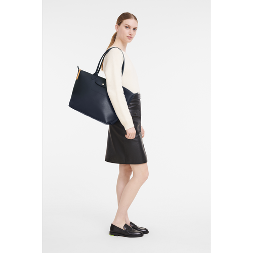 Longchamp Le Pliage City L Canvas Women's Shoulder Bags Blue | 718-SWDXOQ