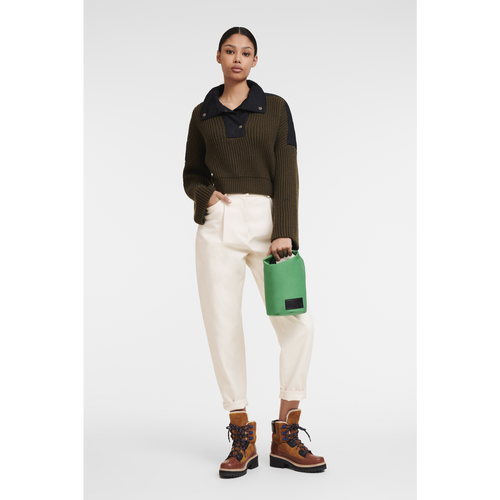 Longchamp Le Pliage Collection Canvas Women's Pouches Green | 867-NTAHVR