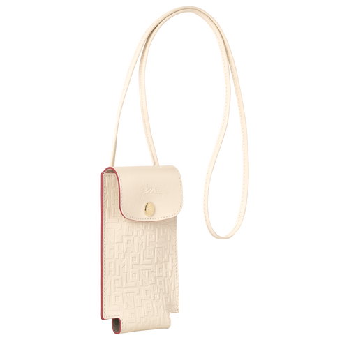 Longchamp Le Pliage Cuir LGP Leather Men's Phone Case Beige | 978-HGEJAM