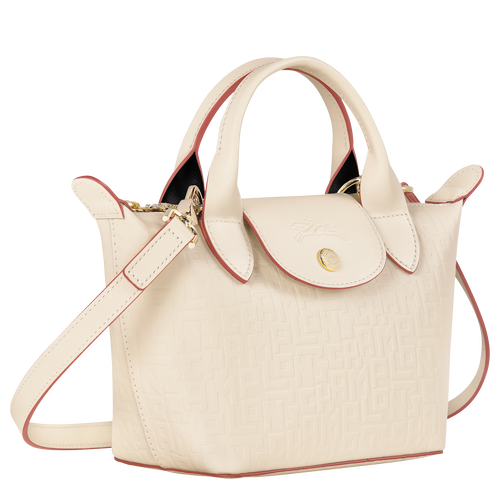 Longchamp Le Pliage Cuir LGP XS Leather Women's Top-handle Bags Beige | 483-SUNIGB