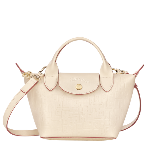 Longchamp Le Pliage Cuir LGP XS Leather Women\'s Top-handle Bags Beige | 483-SUNIGB