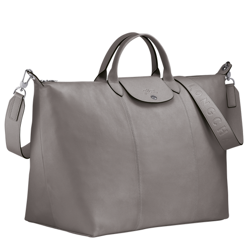 Longchamp Le Pliage Cuir L Leather Men's Travel Bags Grey | 512-HLUVMI