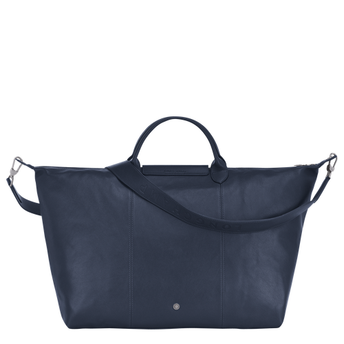 Longchamp Le Pliage Cuir L Leather Women's Travel Bags Blue | 175-NGPVKA