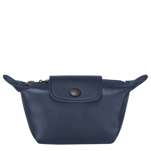 Longchamp Le Pliage Cuir Leather Men\'s Coin Purses Blue | 607-ZOFJLM