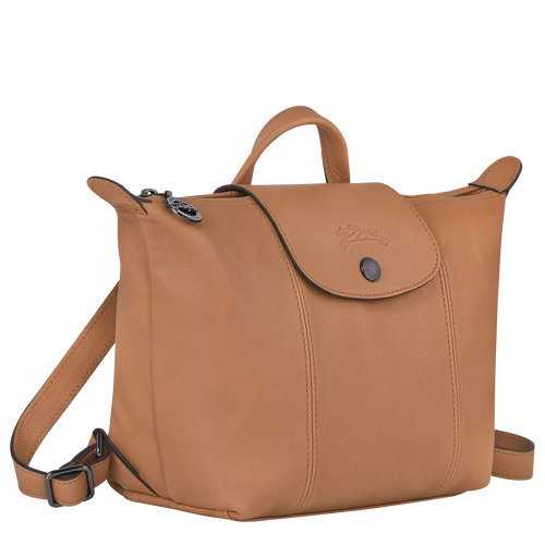 Longchamp Le Pliage Cuir Leather Women's Backpacks Beige | 012-ZGOYTV