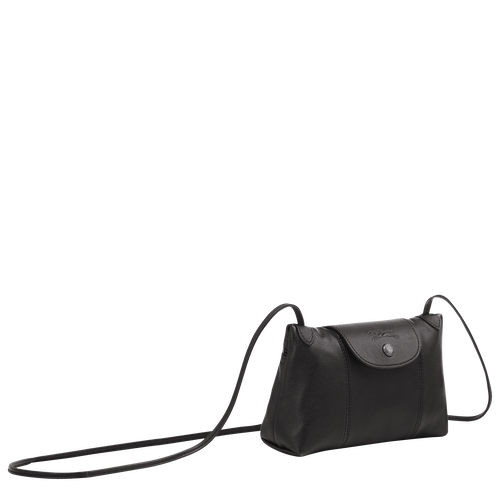 Longchamp Le Pliage Cuir Leather Women's Crossbody Bags Black | 034-HCIDAU