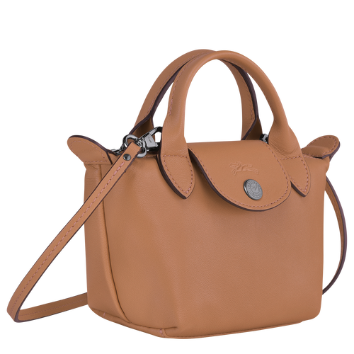 Longchamp Le Pliage Cuir Leather Women's Crossbody Bags Beige | 085-KFZBYC