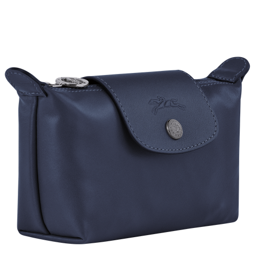 Longchamp Le Pliage Cuir Leather Women's Pouches Blue | 174-EAQPUF