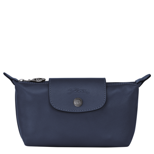 Longchamp Le Pliage Cuir Leather Women\'s Pouches Blue | 174-EAQPUF