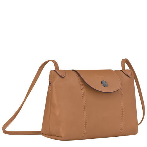 Longchamp Le Pliage Cuir Leather Women's Crossbody Bags Beige | 215-VYNBRM