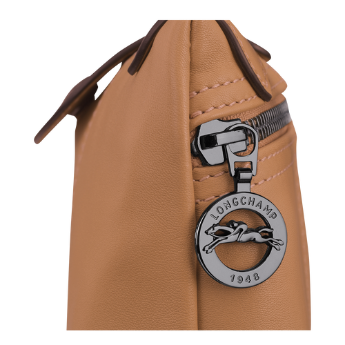 Longchamp Le Pliage Cuir Leather Women's Crossbody Bags Beige | 215-VYNBRM