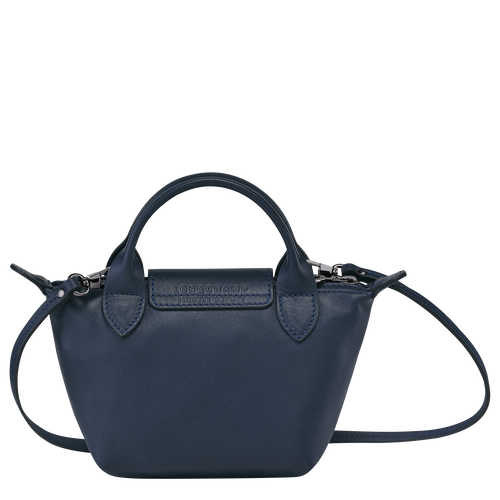 Longchamp Le Pliage Cuir Leather Women's Crossbody Bags Blue | 217-SRBUJP