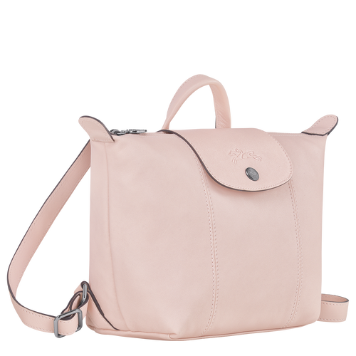 Longchamp Le Pliage Cuir Leather Women's Backpacks Pink | 260-UFKQDR