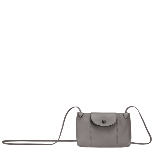 Longchamp Le Pliage Cuir Leather Women\'s Crossbody Bags Grey | 607-IXYGSK