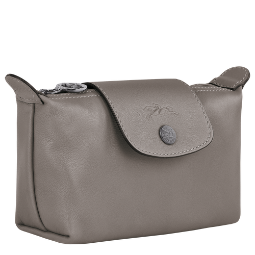 Longchamp Le Pliage Cuir Leather Women's Pouches Grey | 620-KGTYZF