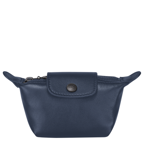 Longchamp Le Pliage Cuir Leather Women\'s Coin Purses Blue | 951-ROPSVU