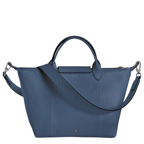 Longchamp Le Pliage Cuir M Leather Men's Handbag Blue | 426-AKCPXZ