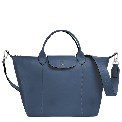 Longchamp Le Pliage Cuir M Leather Men\'s Handbag Blue | 426-AKCPXZ