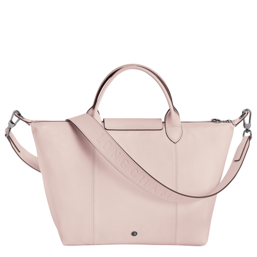 Longchamp Le Pliage Cuir M Leather Women's Top-handle Bags Pink | 205-YWCZPT