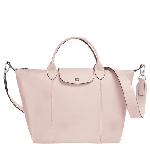 Longchamp Le Pliage Cuir M Leather Women\'s Top-handle Bags Pink | 205-YWCZPT