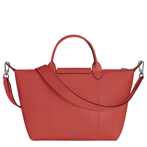 Longchamp Le Pliage Cuir M Leather Women's Top-handle Bags Orange | 705-RIPKDE