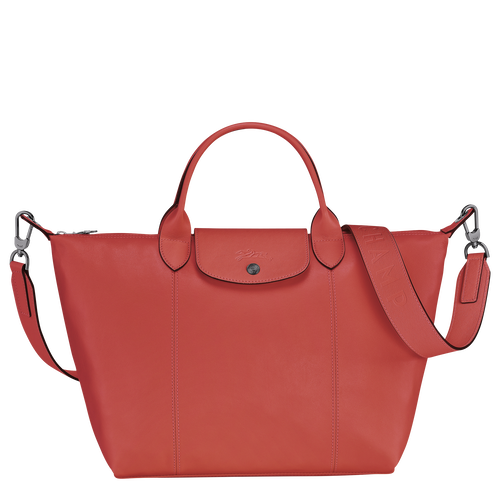 Longchamp Le Pliage Cuir M Leather Women\'s Top-handle Bags Orange | 705-RIPKDE