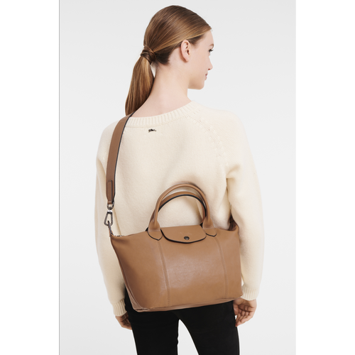 Longchamp Le Pliage Cuir S Leather Women's Top-handle Bags Beige | 748-OFKBRX