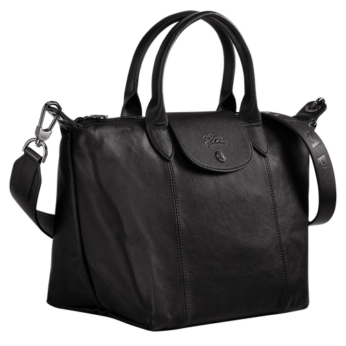 Longchamp Le Pliage Cuir S Leather Women's Top-handle Bags Black | 769-CXJGVU