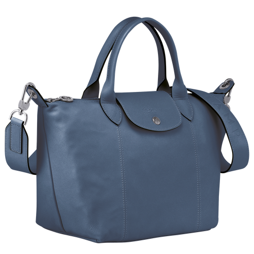 Longchamp Le Pliage Cuir S Leather Women's Top-handle Bags Blue | 953-DECRUB