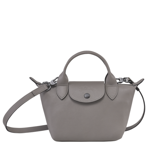 Longchamp Le Pliage Cuir XS Leather Women\'s Top-handle Bags Grey | 359-STKIUC