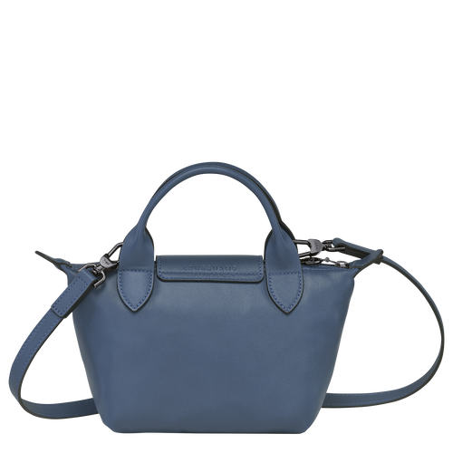 Longchamp Le Pliage Cuir XS Leather Women's Top-handle Bags Blue | 672-QNJEIL