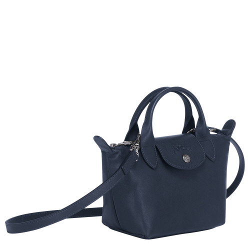 Longchamp Le Pliage Cuir XS Leather Women's Mini Bag Blue | 731-HBPIDY