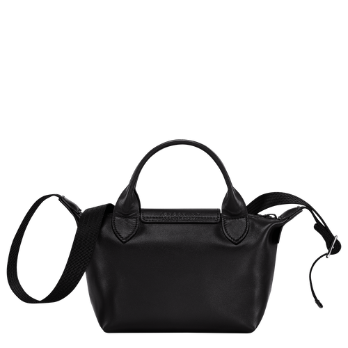 Longchamp Le Pliage Cuir XS Leather Women's Top-handle Bags Black | 962-RVBNXE