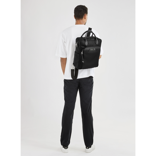 Longchamp Le Pliage Energy Canvas, Recycled canvas Men's Backpacks Black | 971-UTIQVG