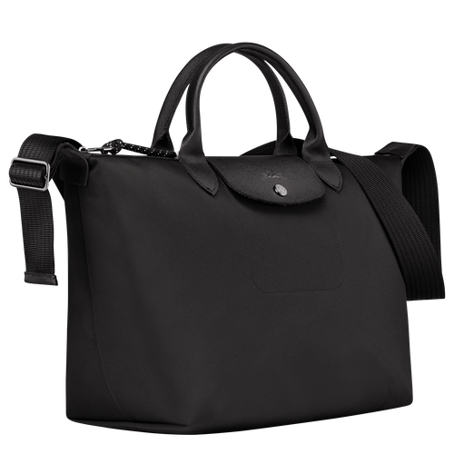 Longchamp Le Pliage Energy M Canvas, Recycled canvas Men's Handbag Black | 381-ZUDYCG