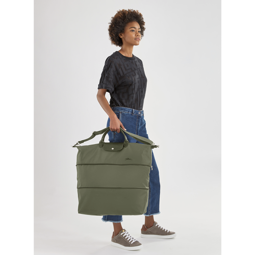 Longchamp Le Pliage Green Canvas, Recycled canvas Men's Travel Bags Green | 614-VZUAFE