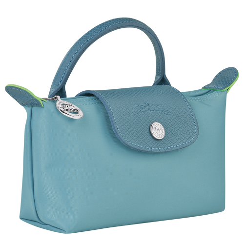 Longchamp Le Pliage Green Canvas, Recycled canvas Women's Pouches Blue | 793-DUWGTL