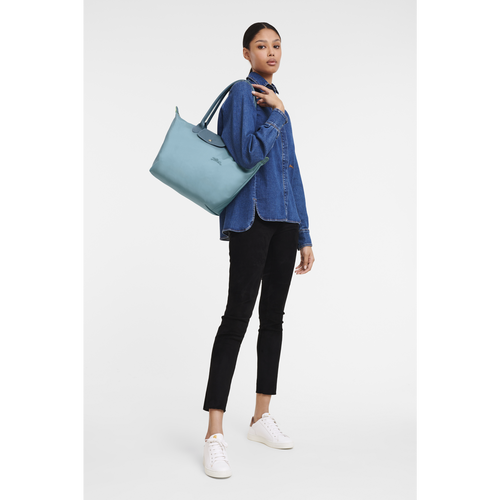 Longchamp Le Pliage Green L Canvas, Recycled canvas Women's Shoulder Bags Blue | 041-ICFGRB