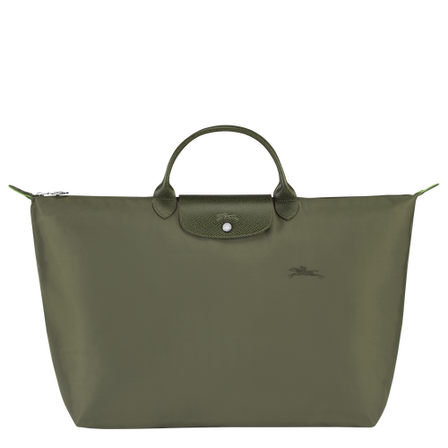 Longchamp Le Pliage Green L Canvas, Recycled canvas Men\'s Travel Bags Green | 453-LDVWAQ