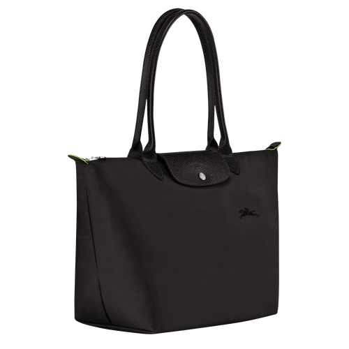 Longchamp Le Pliage Green L Canvas, Recycled canvas Women's Shoulder Bags Black | 704-TZNURM