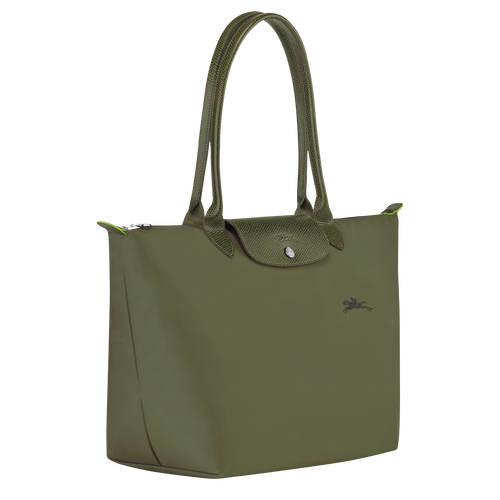 Longchamp Le Pliage Green L Canvas, Recycled canvas Women's Shoulder Bags Green | 976-JTOSWL