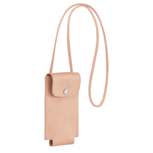 Longchamp Le Pliage Green Leather Women's Phone Case Pink | 108-LJTXFB