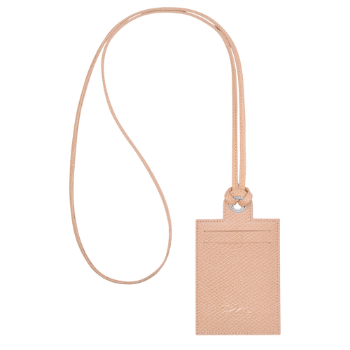 Longchamp Le Pliage Green Leather with necklace Men's Cardholders Pink | 351-RCOKEP